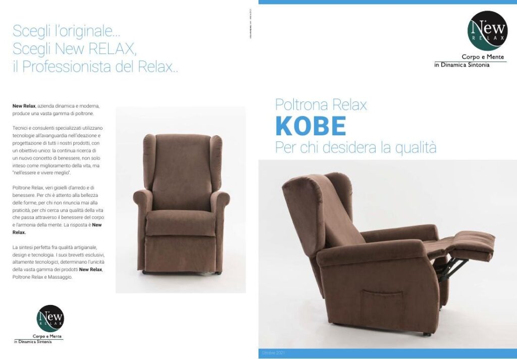 Depliant di prodotto per il brand New Relax